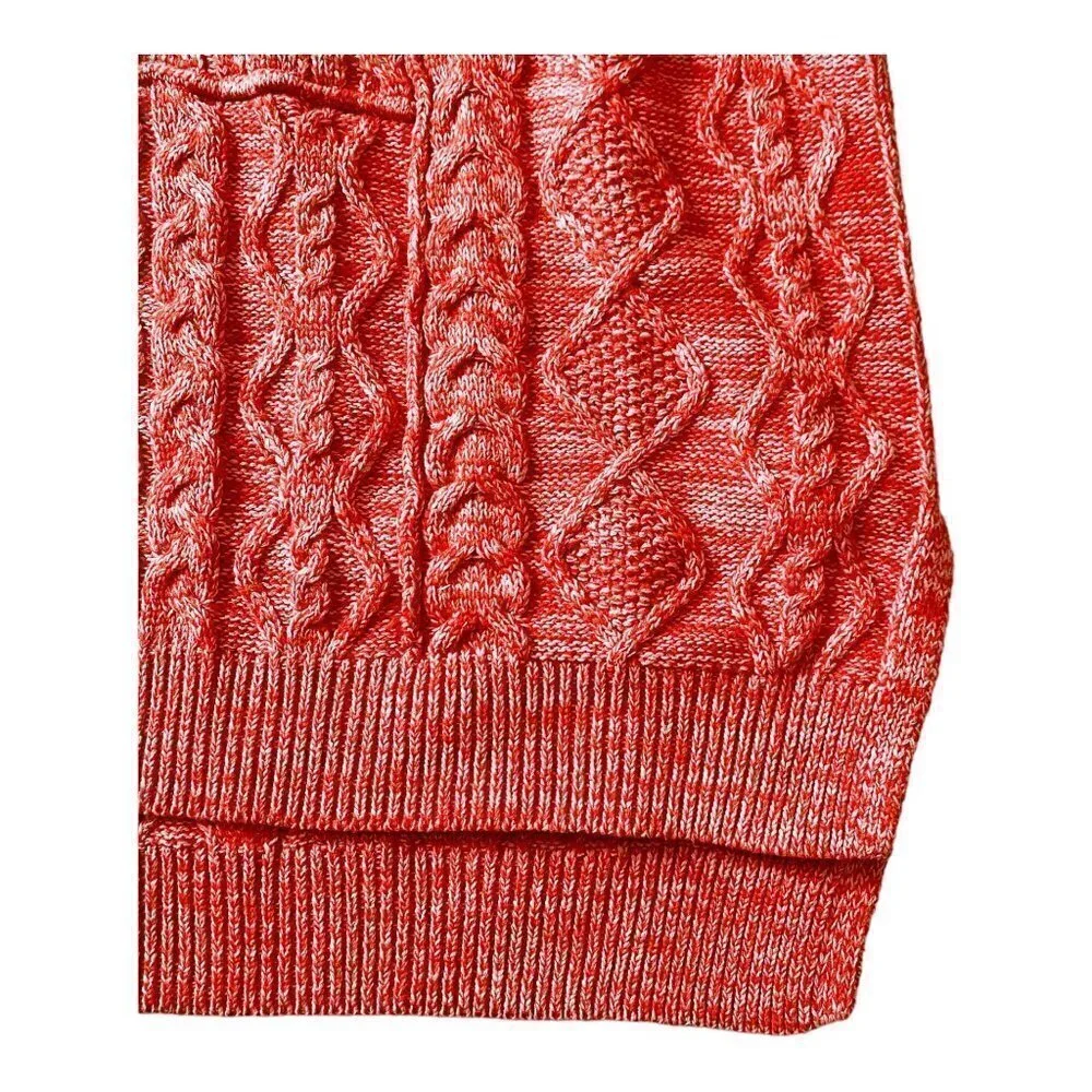 NWT‎ Anthropologie Pilcro Jasmine Cable-Knit Tunic Sweater, marled red, size M